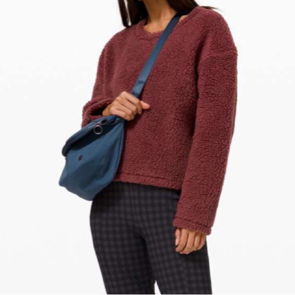 Lululemon Wool Whenever Crew Savannah Burgundy Sweater Size 2